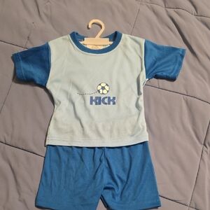 Kids Blue Soccer Matching Set